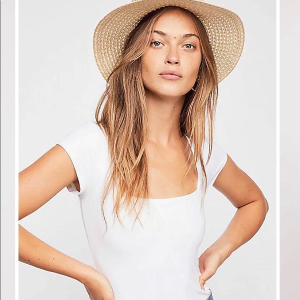 FP 💫- Worn Once - “Fair & Square” White Bodysuit